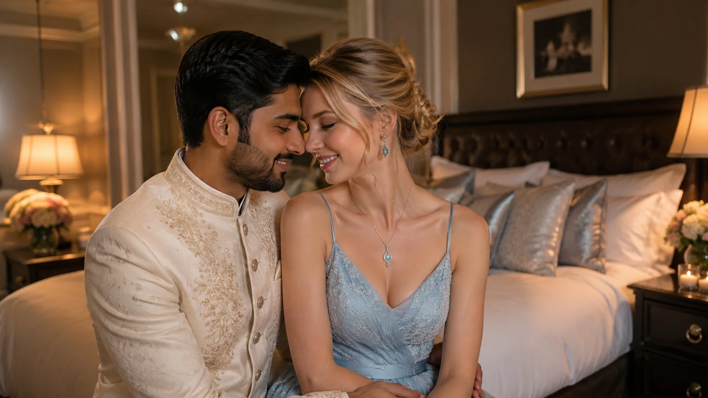 Couple en tenue de célébration